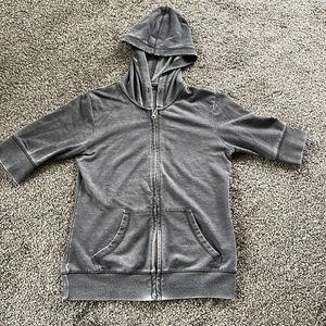 Short Sleeved Lightweight Hoody, Smoke Black, Size S